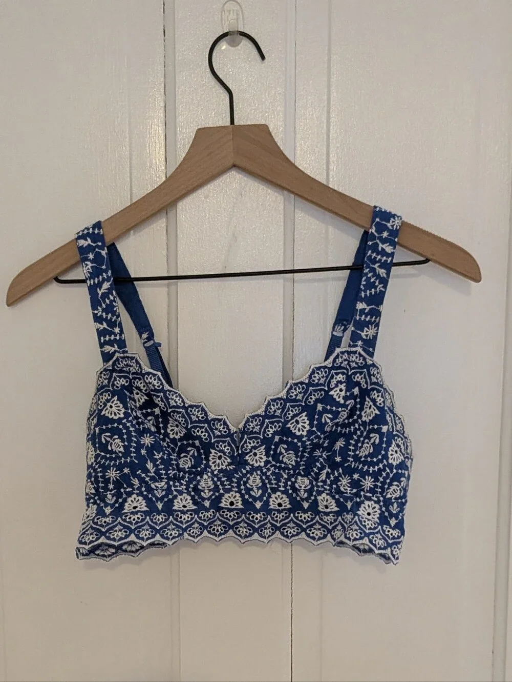 Intimately Free People Ezra blue and white bralette size S
